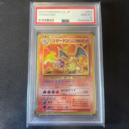 Pokemon Card Classic Charizard GEM MT 10 #003 collectible card with 120 HP and Energy Ball attack