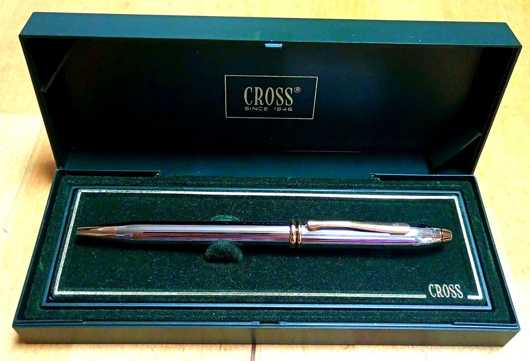 Cross Metal Body Ballpoint Pen with Blue Ink and Case