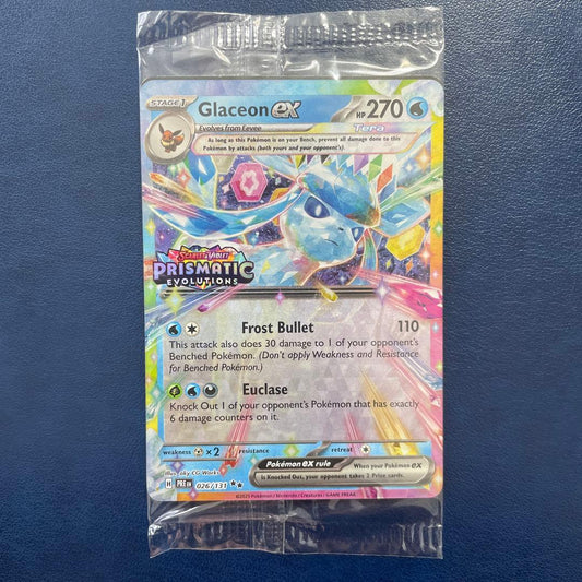Sealed Pokemon Glaceon Ex Promo Card SV8a from Scarlet & Violet Prismatic Evolutions series