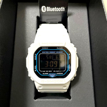 Casio G-Shock 5600 Series Bluetooth Watch Model DW-B5600SF-7JF in white, Japan import, unused condition