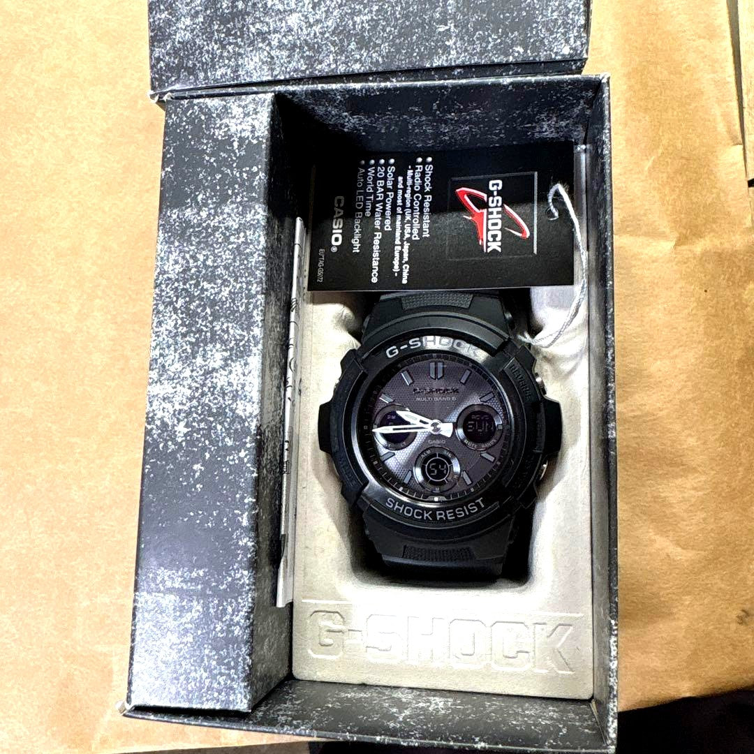 Casio G-Shock Fire Package 12 AWG-M100B-1A Tough Solar Radio-Controlled Watch black face