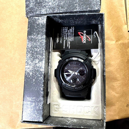 Casio G-Shock Fire Package 12 AWG-M100B-1A Tough Solar Radio-Controlled Watch black face