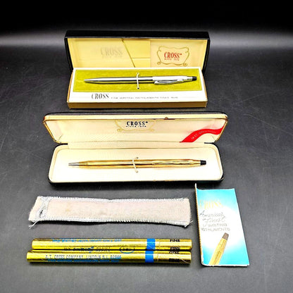 Cross Ballpoint Pen Set with Case and 14KT Gold Plating
