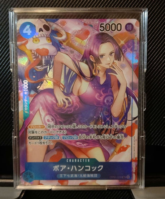 One Piece Boah Hancock SR parallel rarity Japanese card OP01-078 featuring character artwork