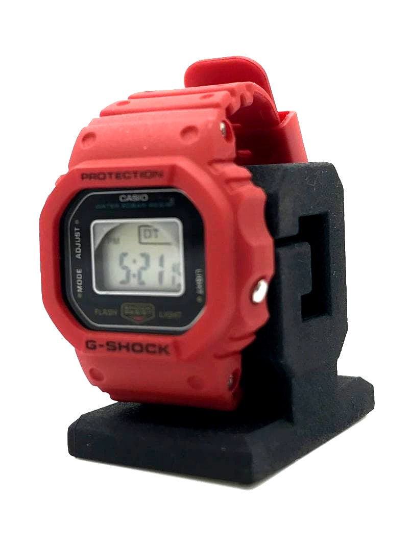 Casio G-Shock DWN-5600-4JR small red ring watch with shock resistance and water resistance features
