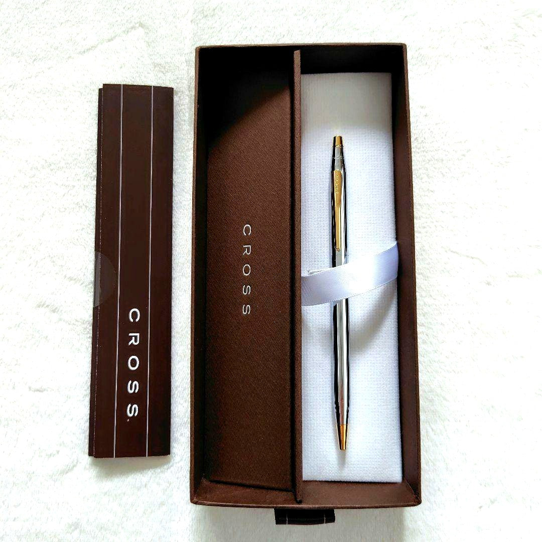 Cross Silver Gold Ballpoint Pen with Box and Manual