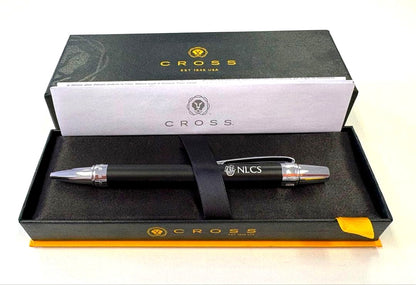 New Cross Twist Ballpoint Pen with NLCS engraving in its original outer box showing slight scuffing