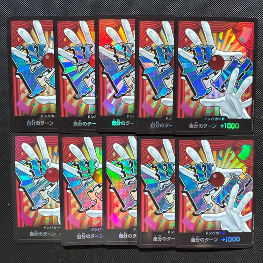 Set of 10 One Piece Buggy Don Cards parallel type from Don Card series