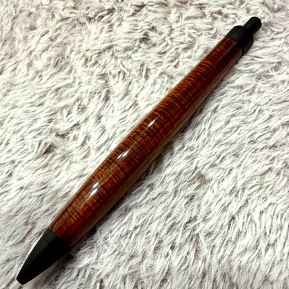 Siamese Rosewood Wood Pen with Lacquer Finish by Brand - Micro-Curry Grain, Optional Metal Fittings — Japan Import