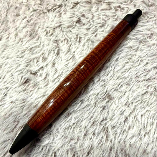 Siamese Rosewood Wood Pen with Lacquer Finish by Brand - Micro-Curry Grain, Optional Metal Fittings — Japan Import