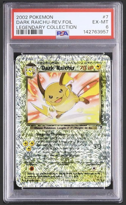 PSA6 graded Warlike Raichu Reversed Hollow Pokemon card 7/110 English version Japan import