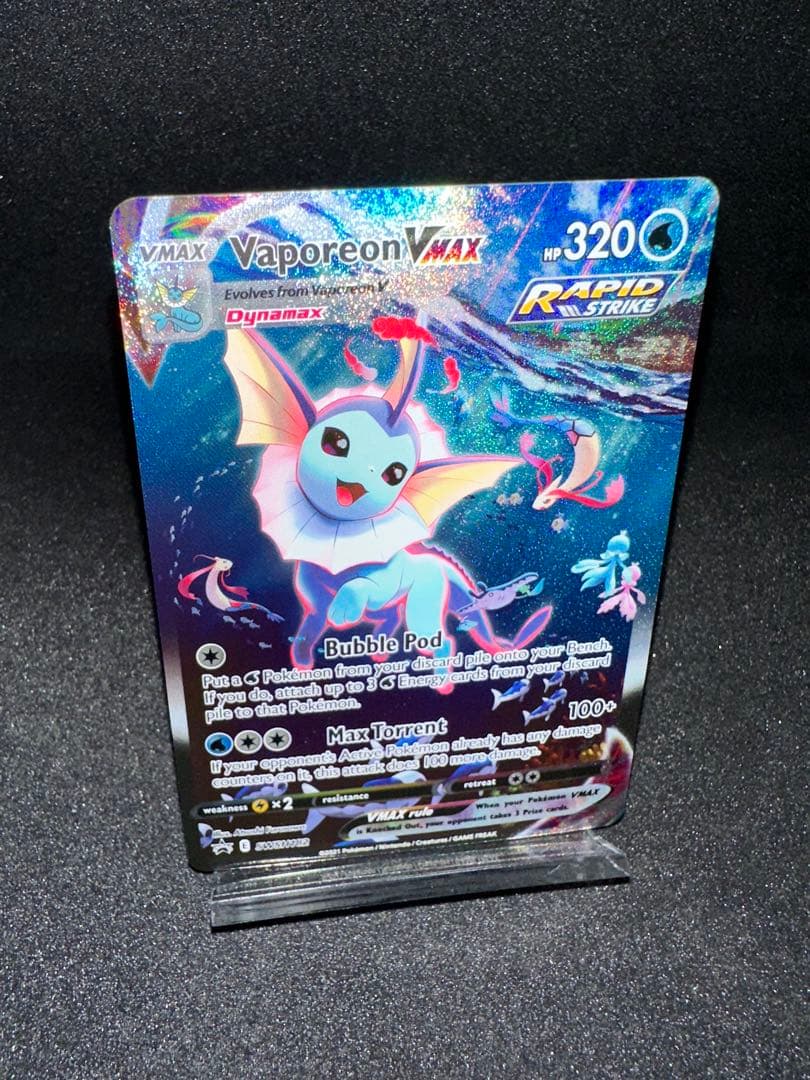 Pokemon Collection North America Vaporeon VMAX promotional card from Sword & Shield series in English
