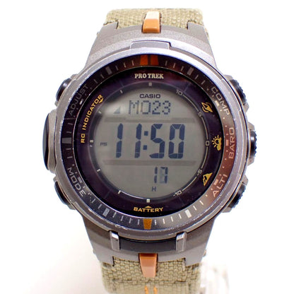 Casio Pro Trek PRW-3000 Radio Solar Watch with black band and digital analog display Japan import