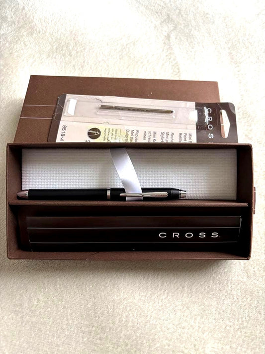 Cross Pen Set including black ballpoint pen, red mechanical pencil, and gift box