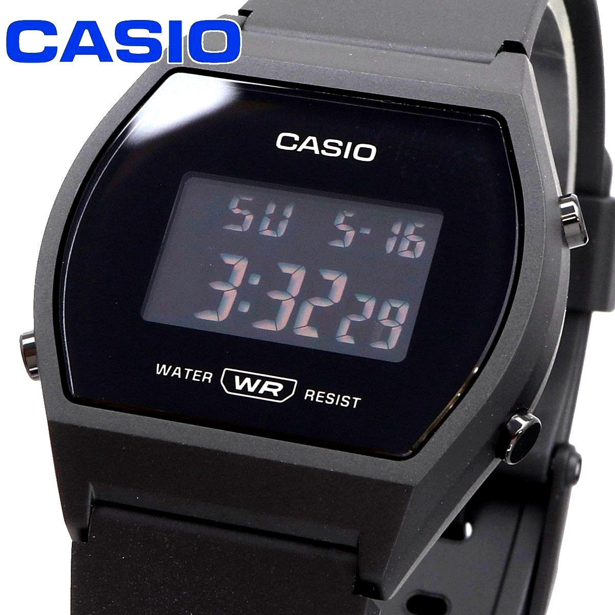 Casio LW-204-1B black digital watch from Japan with resin band and simple display