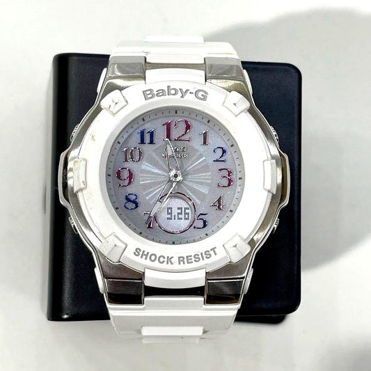 Casio Baby-G BGA-1100GR white women's watch vintage Japanese import with digital and analog display