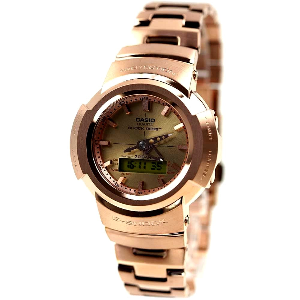Casio G-Shock AWM-500GD-4A rose gold stainless steel analog digital watch with solar power and Multiband6