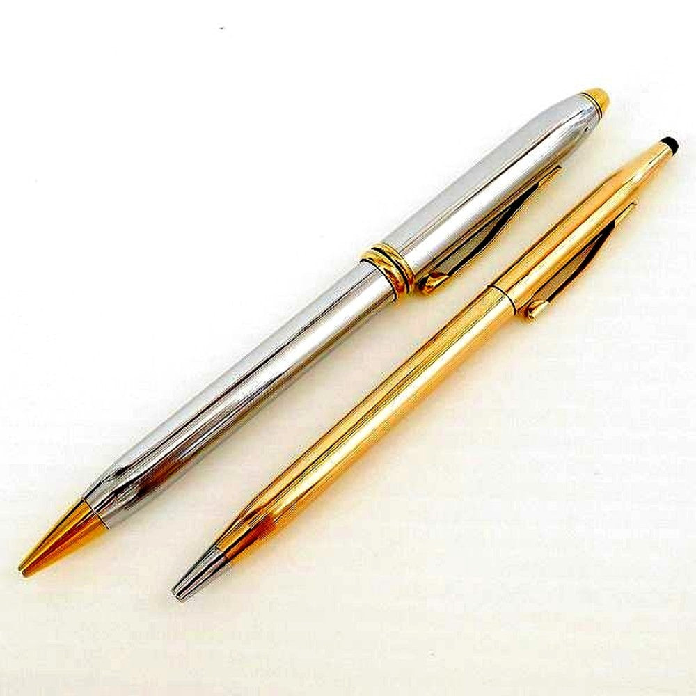 Cross Brand - Cross Classic Century Repeating Mechanism Ballpoint Pen and Mechanical Pencil Set in Gold and Silver — Japan Import