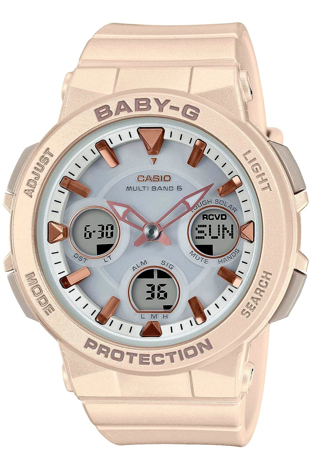 Casio Baby-G BGA-2510-4AJF beige ladies radio-controlled solar watch with shock resistance