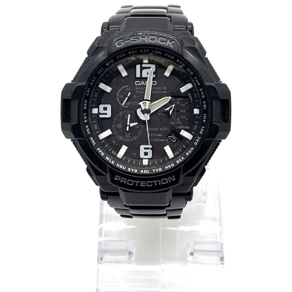 Casio G-Shock Sky-Copit GW-4000D black radio wave solar watch with minor wear, front view