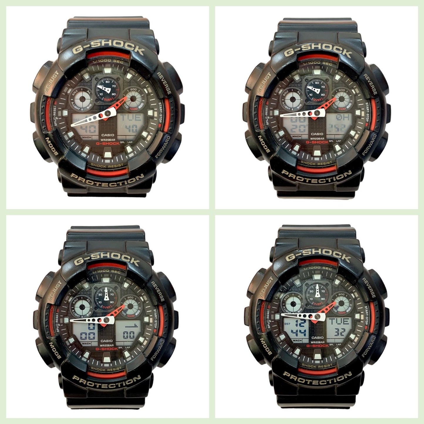 Casio G-Shock GA-100-1A4DR Combination Model Black and Red Analog Digital Quartz Watch — Japan Import