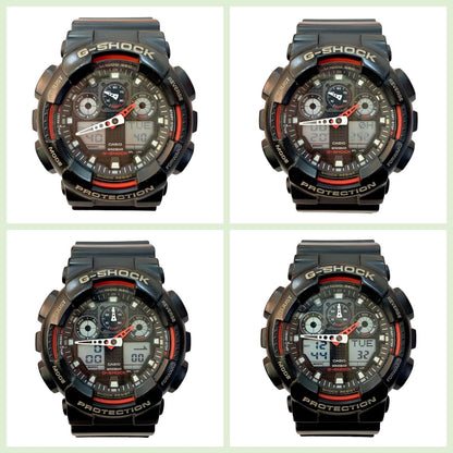 Casio G-Shock GA-100-1A4DR Combination Model Black and Red Analog Digital Quartz Watch — Japan Import