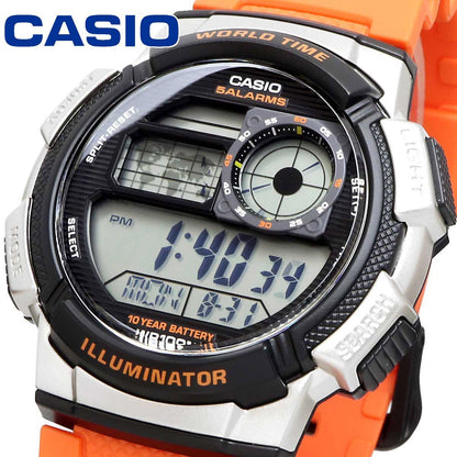 Casio AE-1000W-4BV Digital Watch Model World Time Stopwatch Japan Import