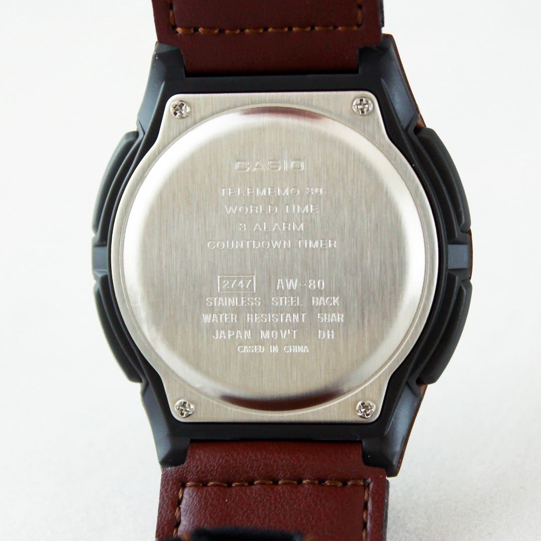 Casio AW-80V-5BJF Classic Digital Analog Watch with Beige Khaki Band Japan Import
