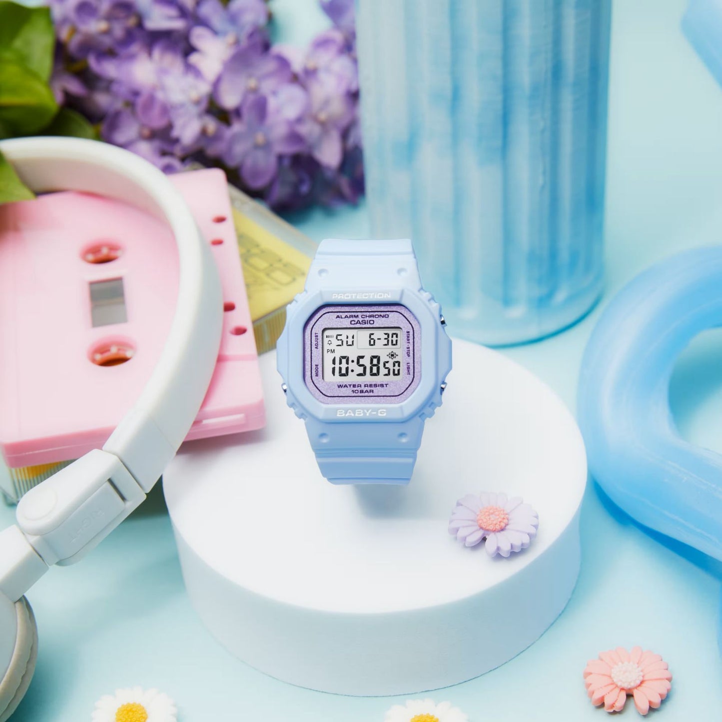 Casio Baby-G BGD-565 Series Flower Color Watch Model BGD-565SC-2JF Blue women’s wristwatch — Japan Import