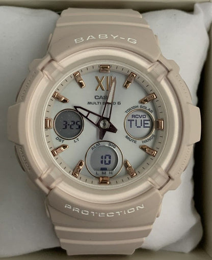 Casio Baby-G BGA-2800-4A2JF Ultimate Shock Resistant Solar Watch with Pink Beige Color — Japan Import